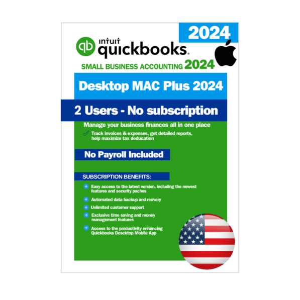 QuickBooks Desktop Mac Plus 2024 – Lifetime License Key – USA Version (2 Users)